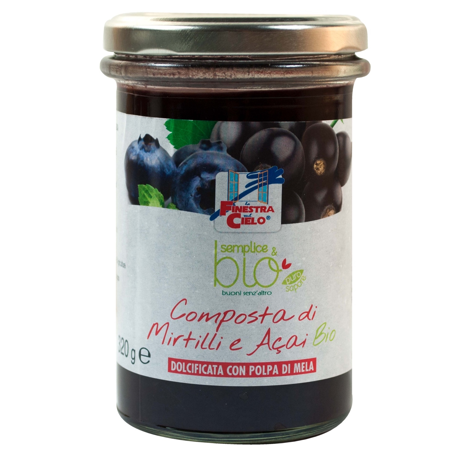 Gem bio de afine si acai (indulcit cu pulpa de mere) 320g