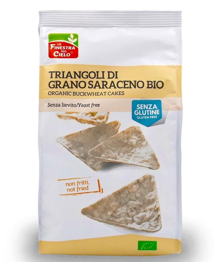 Snack bio triunghiular din hrisca 100g (fara gluten, fara drojdie, neprajit, vegan)