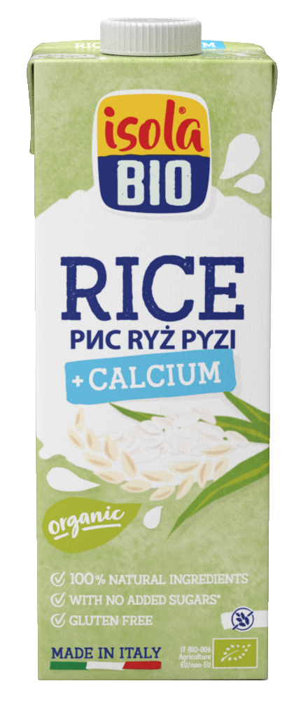 Bautura bio din orez cu calciu Isola Bio 1L (fara gluten, fara lactoza)