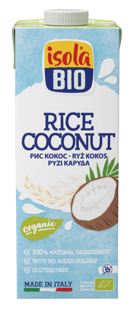 Bautura bio din orez cu nuca de cocos Isola Bio 1L (fara gluten, fara lactoza)