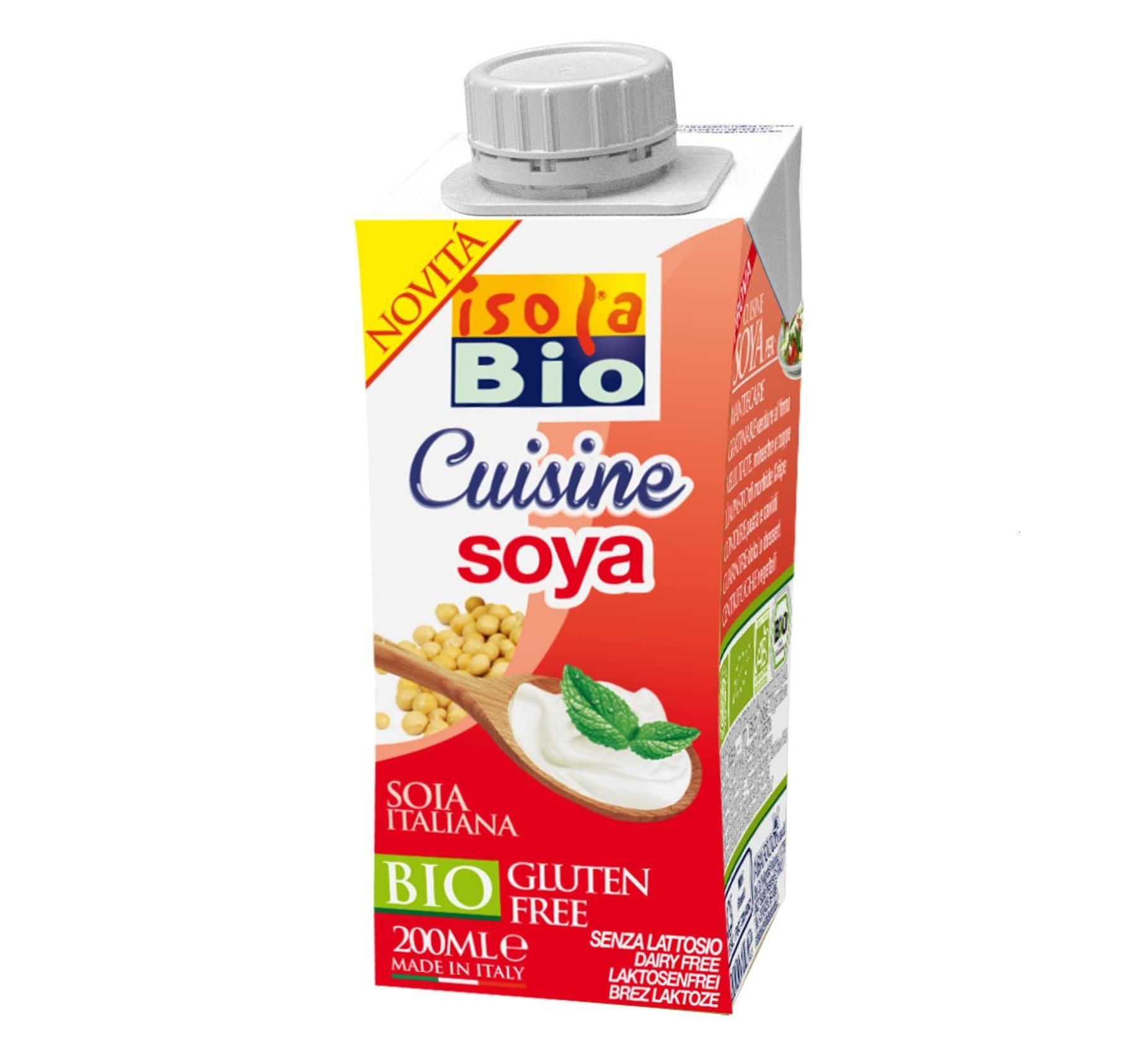Crema bio din soia pentru gatit Isola Bio 200ml (fara gluten, fara lactoza)