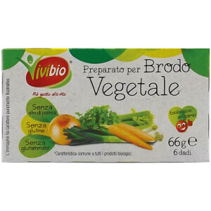 Cuburi vegetale bio pentru supa, fara drojdie, fara gluten, Vivibio 66g