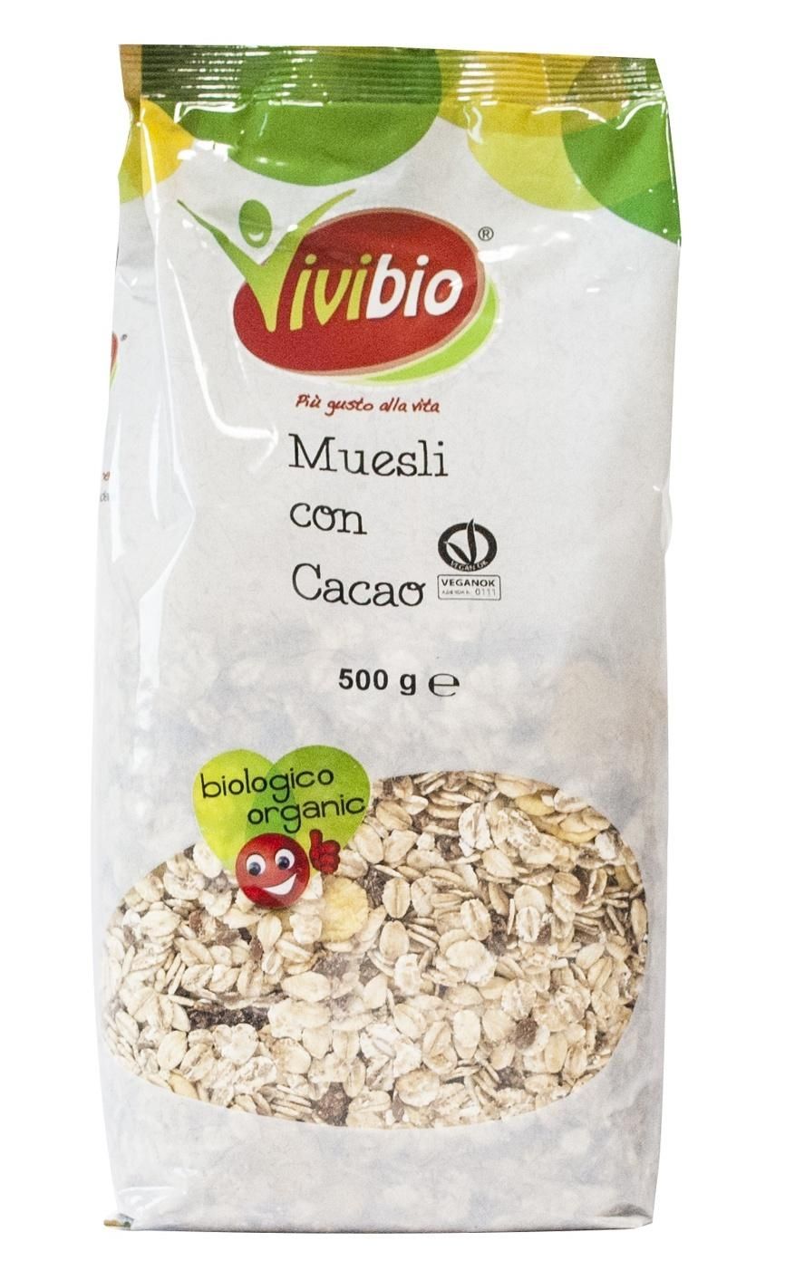 Musli bio cu cacao Vivibio 500g (produs vegan)