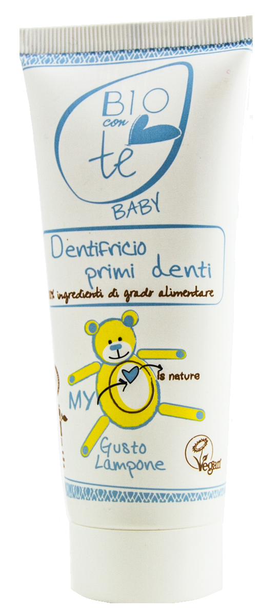 Pasta de dinti pentru copii (primii dintisori) gust zmeura BIOCONTE BABY 75 ml