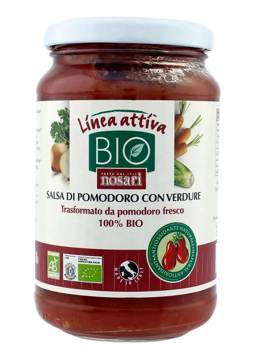 Sos bio de rosii cu legume Linia Attiva 340g.